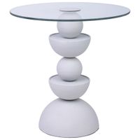 mesa auxiliar de cristal y metal 45x45x49h cm