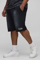 plus loose fit spray wash print jersey shorts negro