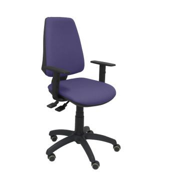 Silla De Oficina Ergonómica Con Mecanismo Sincro, Regulable En Altura Y Ruedas De Parquet  Asiento Y Respaldo Tapizados En Tejido Bali Color Azul Claro (brazos Regulables En Altura) Piqueras Y Crespo Modelo 14s