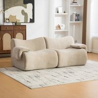 sofa modular de 2 plazas - mueble para salon - chenilla - caqui claro
