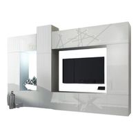 conjunto de muebles de salon blancos colgantes coleccion cepto xxii 273cm 10 muebles leds modulares