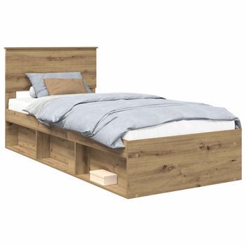 Estructura De Cama Con Cabecera Roble Artisan 90 X 200 Cm Vidaxl
