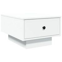 mesa de centro 45x60x31 cm madera y metal trabajados - blanco