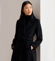 lauren ralph lauren para mujer 297962169001 abrigo cruzado de mezcla de lana negro 42 clasico
