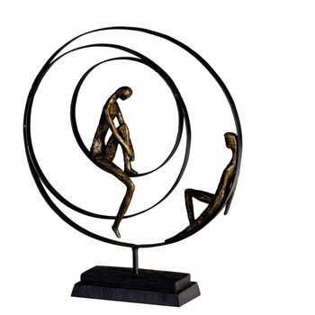 Casablanca By Gilde Figura Decorativa Escultura Patience Color Bronce H. 41 Cm
