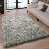 alfombra de pelo largo playara gris  40x60 cm
