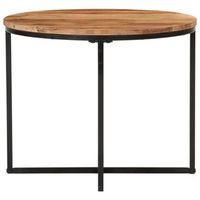 mesa de cafe - mesa de centro de madera maciza de acacia y hierro 55x55x45 cm