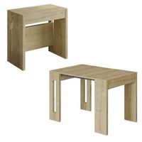 mesa de comedor extensible de madera nivo - 80 x 44 x 76 cm - beige