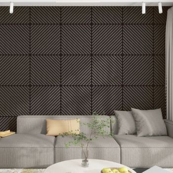 Set De 8 Paneles Acústicos Vang 3d 2,88 M² Lamas Diagonales - Roble Gris [neu.holz]
