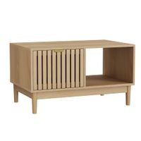 mesa de centro efecto roble con cajon 80 cm