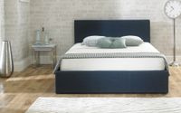 sterling blue fabric ottoman king size bed