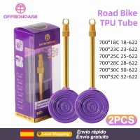 offbondage 2pcs 35g camara de aire ultraligera para bicicleta de carretera 700c con valvula presta de aluminio extraible de 60mm y 80mm de longitud compatible con neumaticos 70018-32c valvula