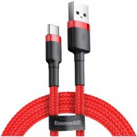 baseus cable usb tipo-c carga rapida 30 5v3a 1m rojo