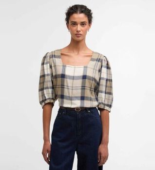 Barbour para mujer. LSH1754 Blusa Ballina marrón (S), Casual, Lyocell