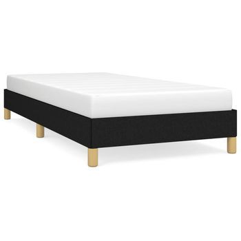Estructura De Cama Sin Colchón Tela Negro 90x200 Cm Vidaxl