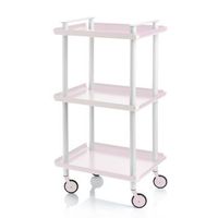 carrito auxiliar leky armazon blanco 3 estantes multifuncional practico y decorativoacerorosa