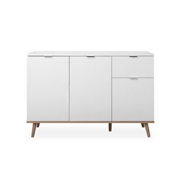 Aparador 3 puertas 2 estantes y 1 cajón a120 cm - blanco
