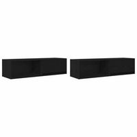 muebles de tv 2 uds roble negro 100x31x255cm madera ingenieria vidaxl