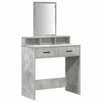 Mesa Tocador | Mesa De Maquillaje Con Cajón Gris Concreto 79 X 41 X 140 Cm