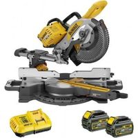 dewalt - sierra de inglete a bateria 54v de 250 mm 2 baterias de 60 ah xr flexvolt cargador dcs727t2