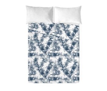 Sandal - juego de sábanas estampadas 2 piezas cama 135 - algodón extra suave - incluye sábana encimera + 1 funda de almohada - waves blue