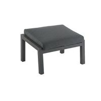 reposapies de jardin aluminio reforzado color antracita cojin color gris puff 38 cm de alto medidas 47x60x38 cm reposa pies de salon puff para terraza asiento acolchado de jardin