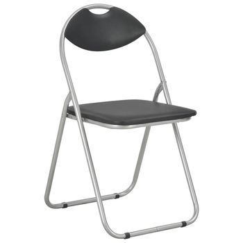 Sillas De Comedor Plegables 6 Unidades Cuero Sintético Negro