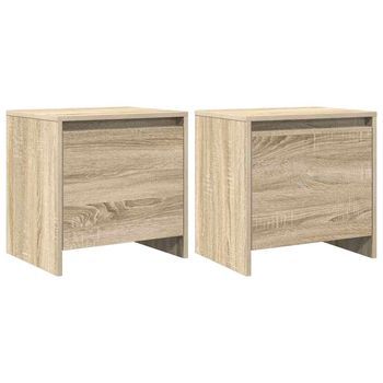 Mesita Noche 2 Uds Madera Ingeniería Roble Sonoma 45x34x44,5 Cm Vidaxl