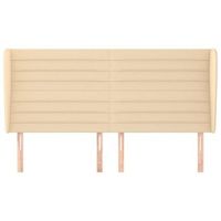 cabecero cama mueble de dormitorio con orejas de tela 163 x 23 x 118128 cm crema m020003135