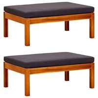 2 piezas reposapies de jardin  otomana de jardin  taburete de jardin madera maciza de acacia cfw87258
