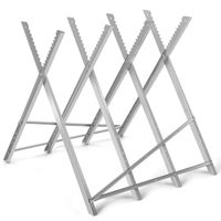 costway caballete de acero plegable caballete para sierra de madera para motosierras soporta hasta 100 kg portatil cortar lena 82 x 82 x 80 cm