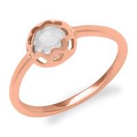 anillo de plata chapado en oro rosa conjunto de piedras transparentes