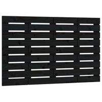 cabecero cama mueble de dormitorio de cama de pared madera maciza pino 96 x 3 x 63 cm negro m020004876