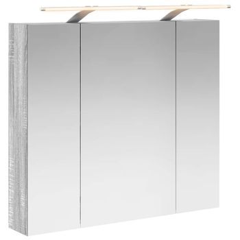Armario Con Espejo De Baño Gris Sonoma 80 X 14.5 X 70 Cm Vidaxl