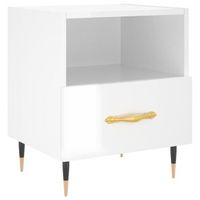 mesita de noche madera de ingenieria blanco brillo 40x35x475cm vidaxl