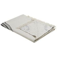 manta de algodon beige negro 130 x 180 cm patron floral de mandala berhampore