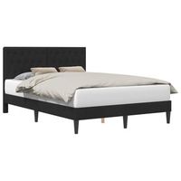 estructura de cama con cabecera negro 140 x 190 cm terciopelo vidaxl