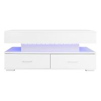 mesa de centro blanca con tapa elevable de altura regulable