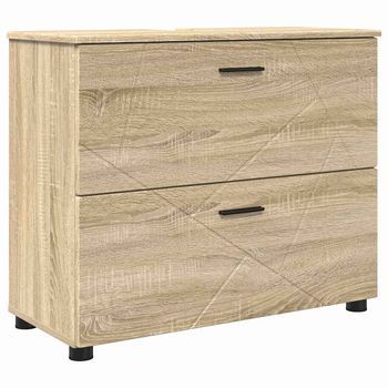 Gabinete De Baño | Armario De Baño Con Cajón Roble Sonoma 76,5 X 35 X 64 Cm