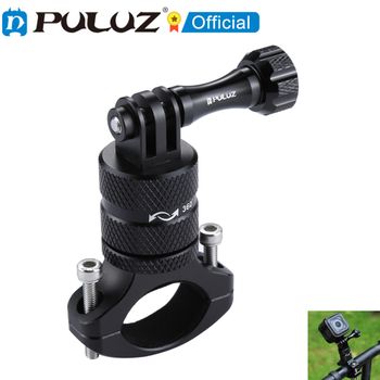 Adaptador de Montaje con Rotación de 360 Grados PULUZ para GoPro MISSION 1/1 PRO, Insta, DJI y Cámaras de Acción, Soporte de Aluminio para Manillar de Bicicleta con Tornillo