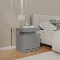 mesita de noche - mueble para dormitorio - madera contrachapada - gris 45x35x52cm