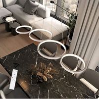 lampara de arana moderna para comedor 4 llamas 88 cm forma de anillo altura ajustable para oficina zmh