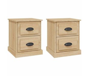 Vidaxl mesitas de noche 2 uds contrachapada roble sonoma 39x39x47,5 cm