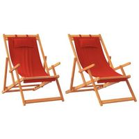pack 2 uds sillon de playa sillas de playa plegables tela rojo