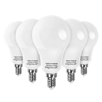 aigostar - bombilla led a60 e14 7w luz blanca fria 6400k lamparas esfericas 595 lumenes angulo 280- pack de 5