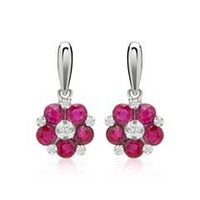 blossoms diamond ear jewellery rubies 0838 ct total