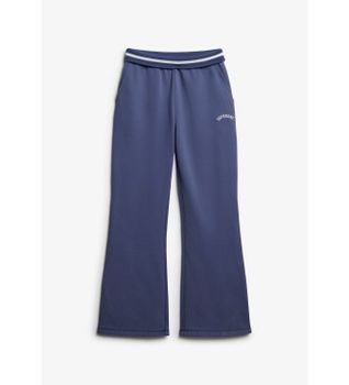 Superdry para mujer. W7011097A Pantalón Flare Jogger azul (L), Casual, Algodón
