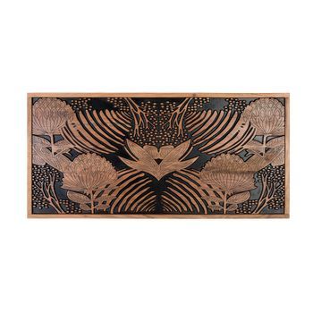 Cabecero De Madera De Acacia Natural Y Negra