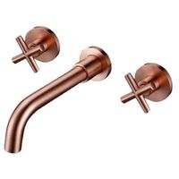 grifo bimando lavabo empotrado carbini oro rosa dorado