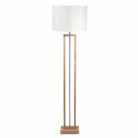 lampara de pie de madera de caucho y metal negro alt 165 cm